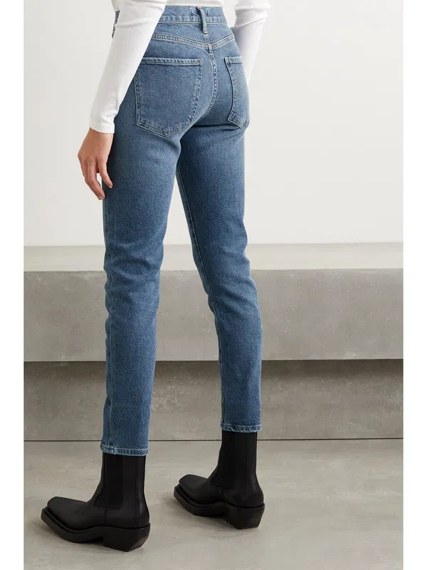 Agolde Toni Mid Rise Slim Leg Blue Denim Jeans