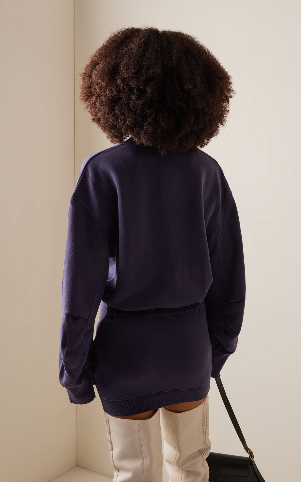 The Attico Abito Purple Cotton Mini Sweater Dress