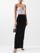GAUGE81 Sesis Strapless Ruched Jersey Silver Top - House Of Huntington