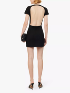 Reformation x Laura Harrier Christy Black Open Back Mini Dress