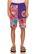 Isabel Marant Mens Laverneo Purple Bold Logo Print Shorts