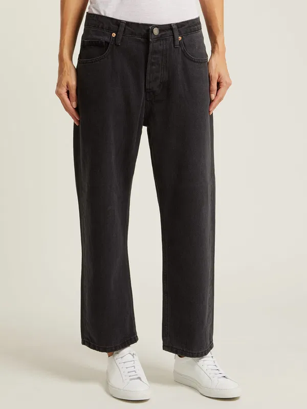 Raey Black Denim Boyfriend Straight Leg Dad Jeans