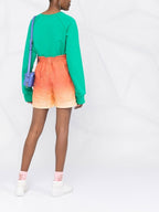 Isabel Marant Etoile Kaynetd Tie Dye Orange Linen Blend Shorts