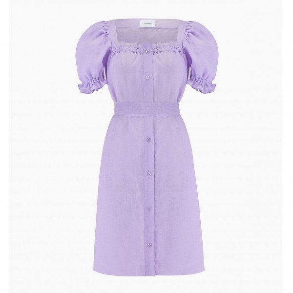 Puff Sleeve Button Up Brigitte Mini Dress