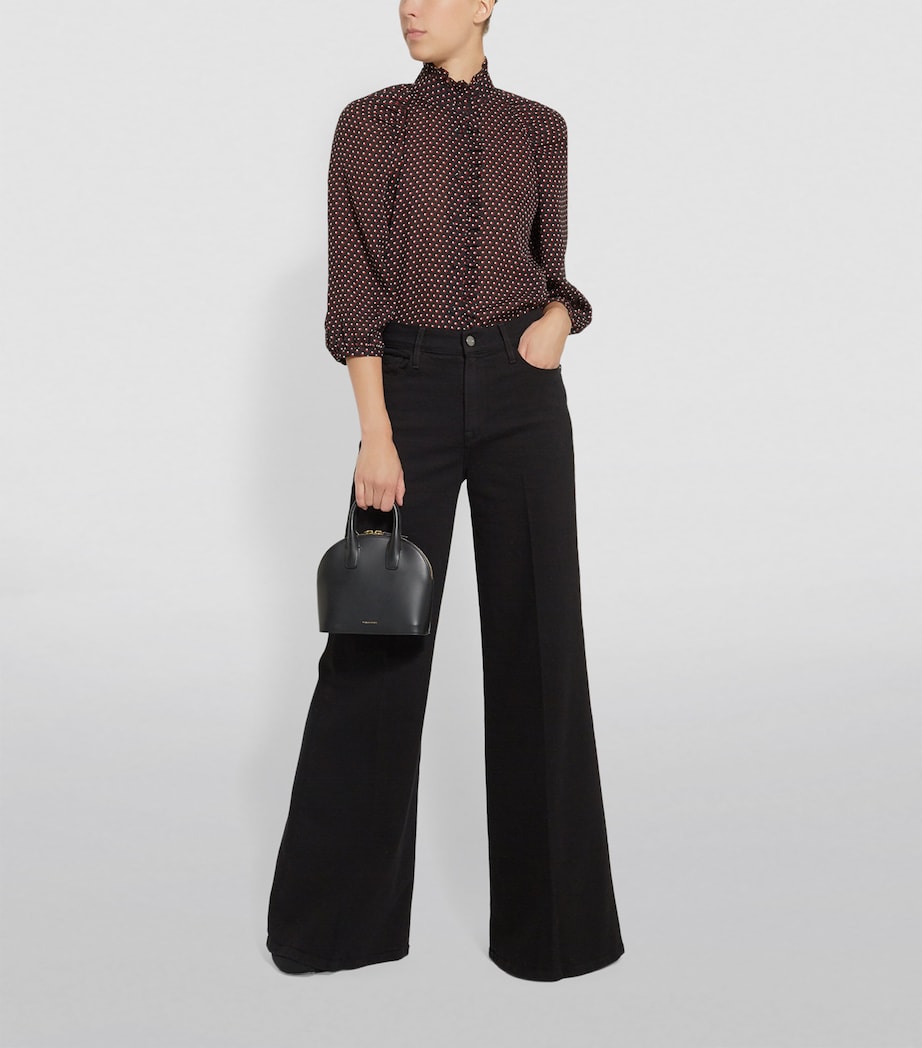 FRAME Black Le Palazzo Wide Leg Denim Jeans