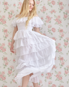 Amy Jane London White Aurelia Bardot Tiered Maxi Dress - House Of Huntington