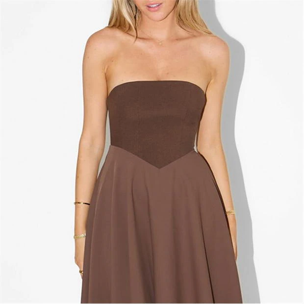 odd muse brown midi dress Square Neck Midi Dress Odd Muse