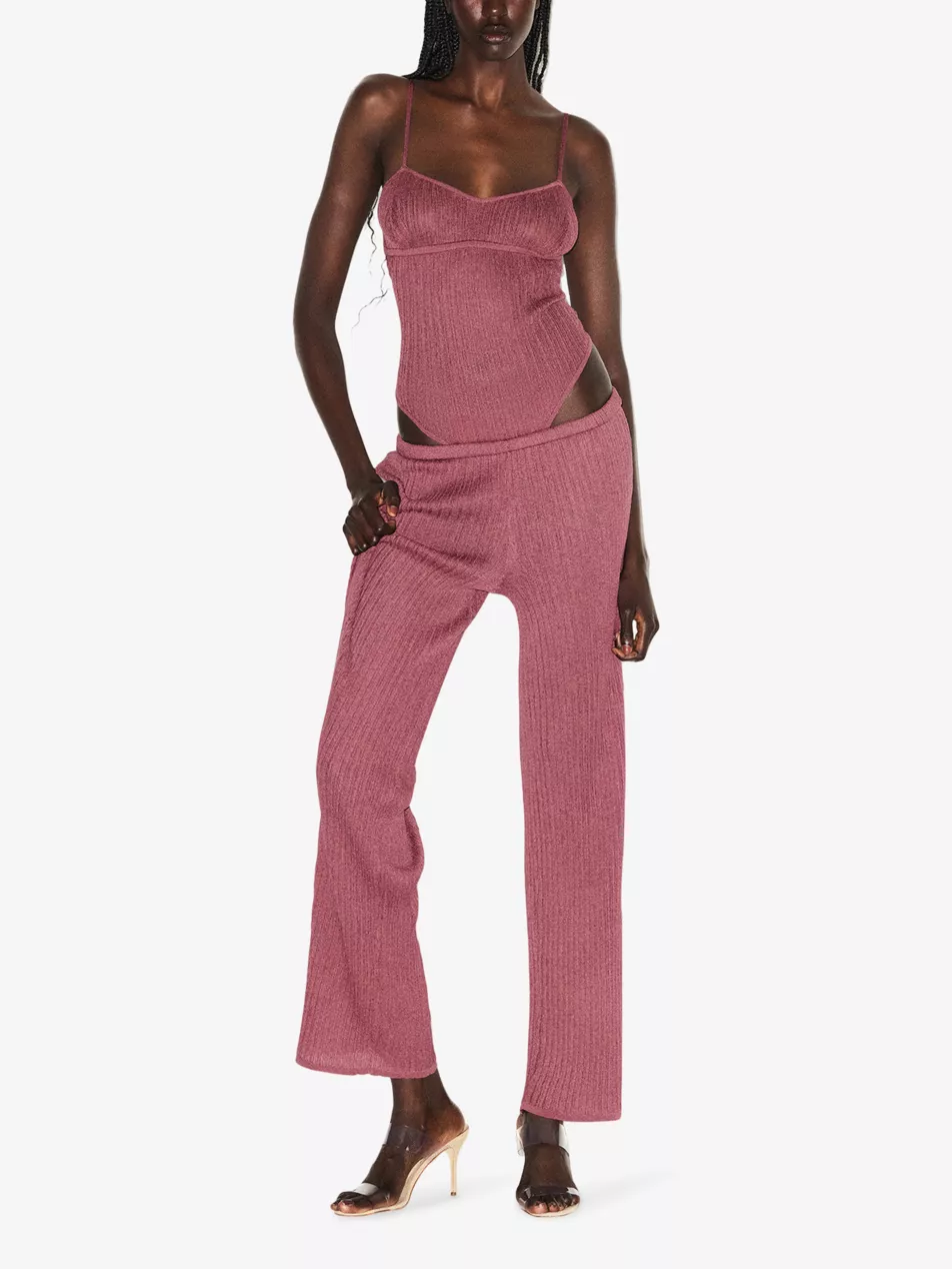 Skims Straight-Leg Sheer Knit Trousers