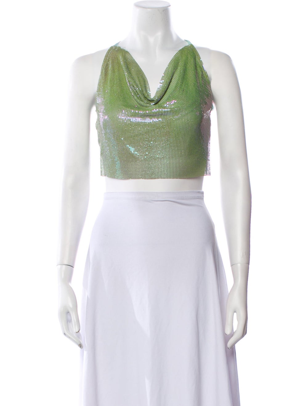 Poster Girl Green Metal Mash Backless Chainmail Bambi Top