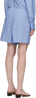 The Frankie Shop Blue Lui Logo Embroidered Front Cotton Boxer Shorts