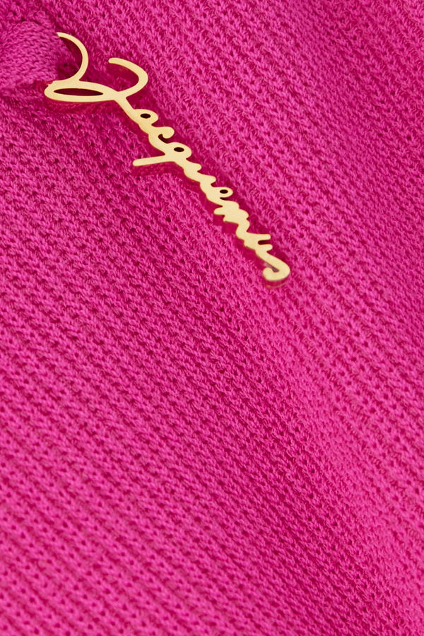 Jacquemus Le Short Pralu Pink Logo Embellished Biker Shorts