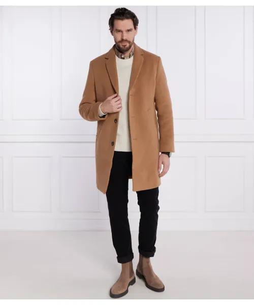 Tommy Hilfiger Camel Brown Wool Blend Coat