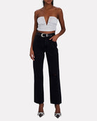 GAUGE81 Sesis Strapless Ruched Jersey Silver Top - House Of Huntington