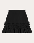 The Vampire's Wife Tribulation Black Taffeta Ruffle Trim Skirt - House Of Huntington
