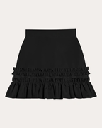 The Vampire's Wife Tribulation Black Taffeta Ruffle Trim Skirt - House Of Huntington