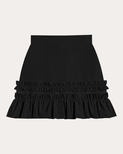 The Vampire's Wife Tribulation Black Taffeta Ruffle Trim Skirt - House Of Huntington