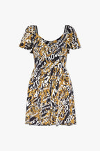 Versace Jeans Couture Allover Brand Logo Print Baroque Mini Playsuit