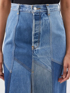 Re/Done Patchwork Denim Midi Skirt