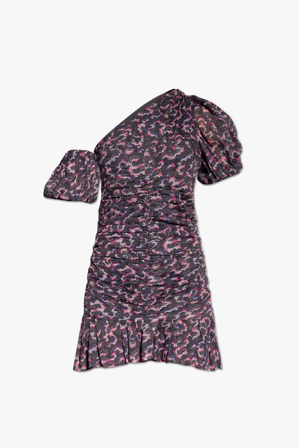 Robe noire à imprimé floral et épaules dénudées Lecia d'Isabel Marant Étoile