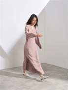 RAEY Dusty Pink Dolman Sleeve Side Split Wrap Dress - House Of Huntington