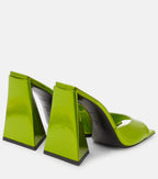 The Attico Devon Iridescent Lime Green High Heel Mules (EX-DISPLAY)