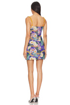 Nadine Merabi Purple Lyra All Over Floral Sequin Mini Dress
