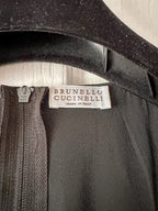 Brunello Cucinelli Black Tailored Top Pink Velvet Trouser 2-in-1 Wide Leg Jumpsuit