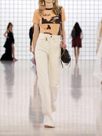 Chloe Runway White High Rise Flared Denim Jeans