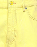 Ganni Yellow Denim Logo Shorts