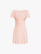 Reformation Dusty Pink Malena Lace Chiffon Dress