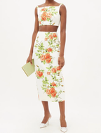 Emilia Wickstead Flore Floral-print Faille Cropped Top - House Of Huntington
