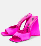 The Attico Devon Pink Satin High Heel Mules