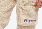 Off-White Beige Teddy Bounce Cropped Joggers