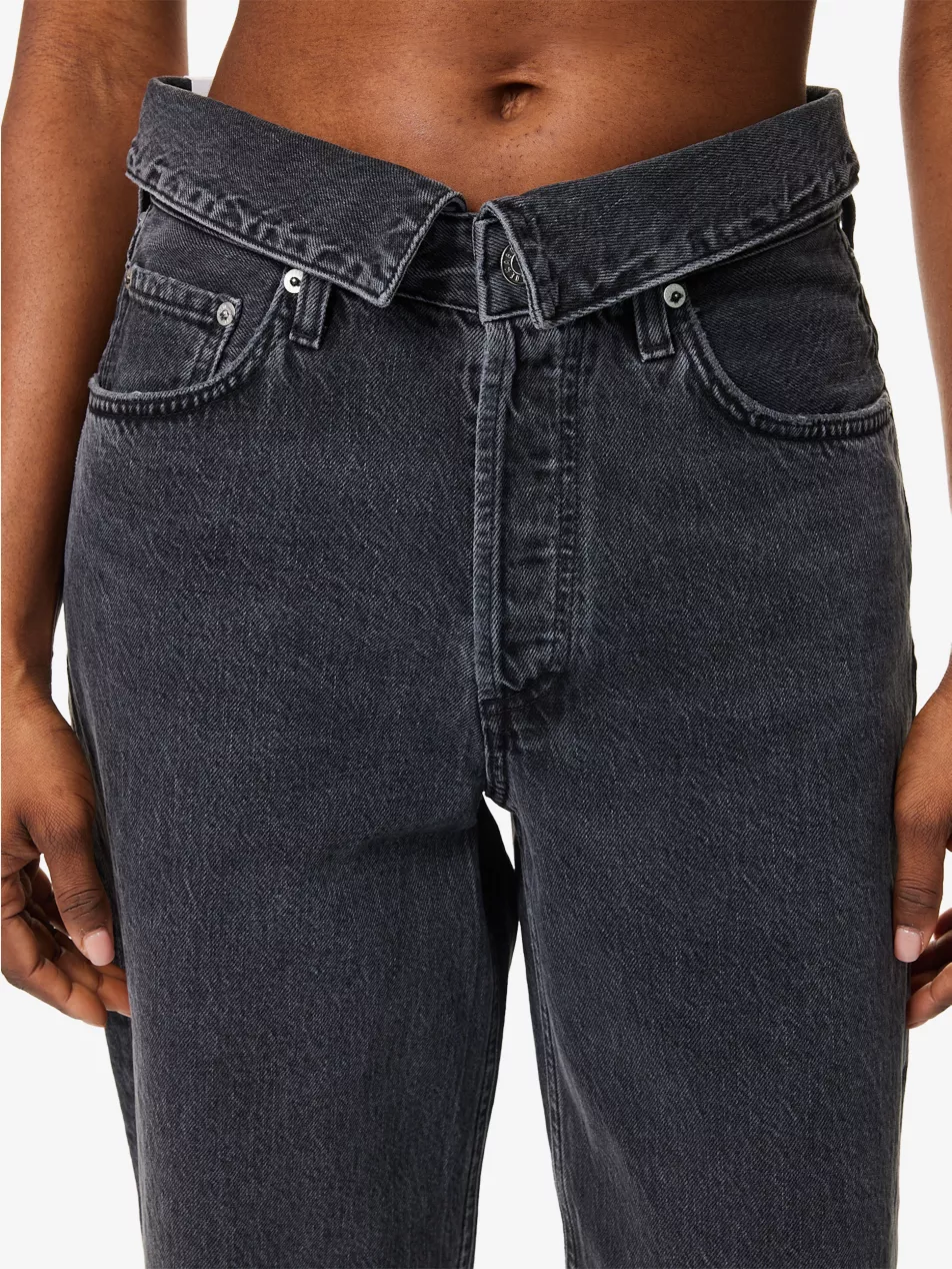 Agolde Echo Taper Leg Foldover Waist Denim Jeans