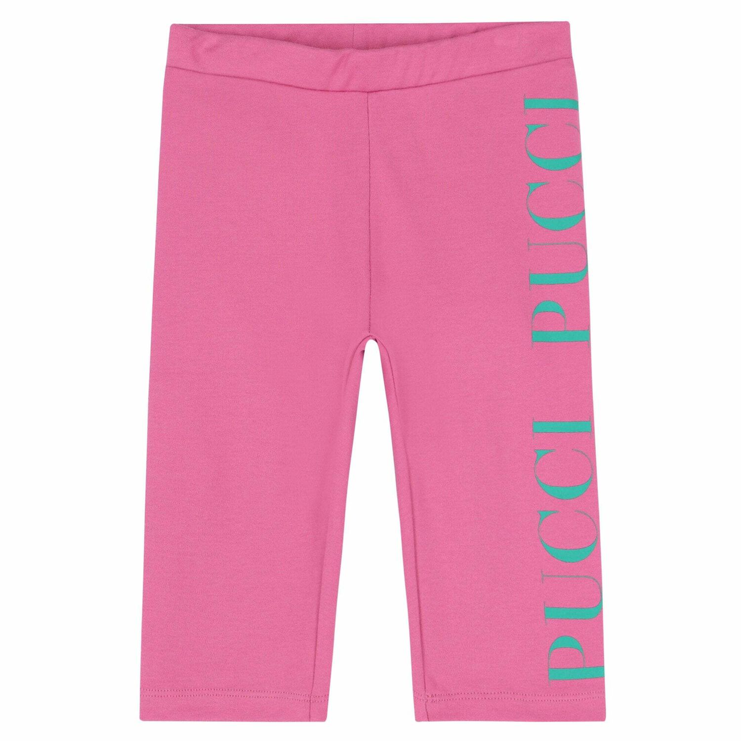 Pucci Girls Pink Logo Cropped Leggings