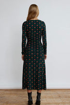 KITRI Deirdre Wavy Heart Print Long Sleeve Dress