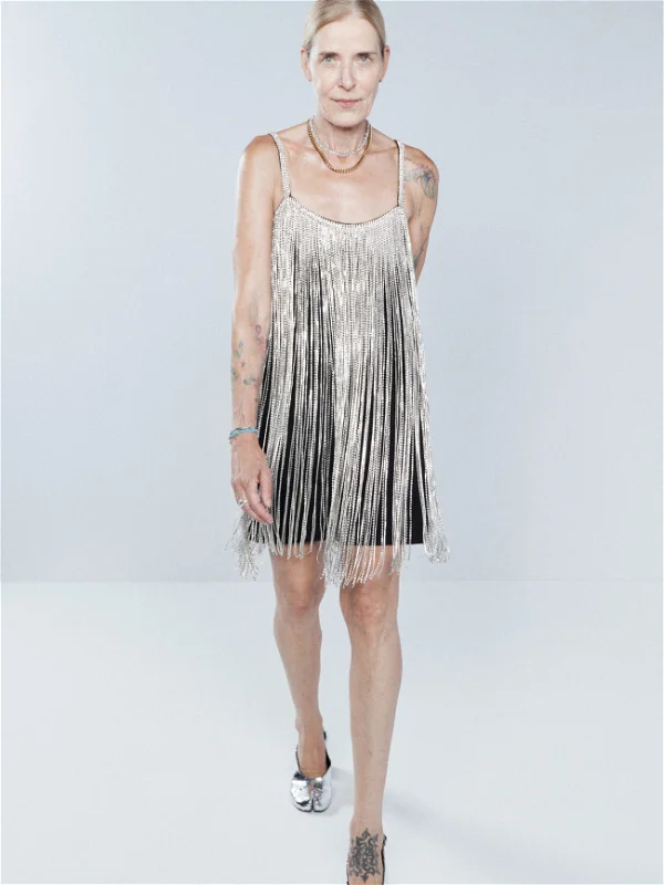 RAEY Crystal Fringe Mini Slip Dress - House Of Huntington