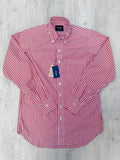Drake's Red White Cotton Poplin Striped Shirt - House Of Huntington