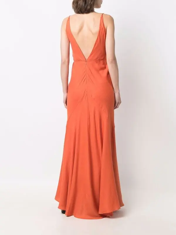 Gabriela Hearst Orange Cashmere Silk Twill Summer Maxi Dress - House Of Huntington