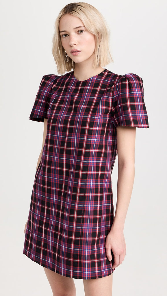 The Vampire's Wife The Wilma Red Tartan Plaid Check Print Shift Dress - House Of Huntington