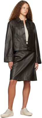 Studio Nicholson Brown Tumba Leather Skirt