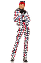 Perfect Moment Ski Aurora Red White Blue Houndstooth Flare Pant Trousers