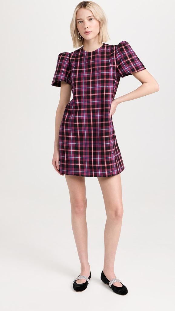 The Vampire's Wife The Wilma Red Tartan Plaid Check Print Shift Dress - House Of Huntington