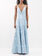 The Vampire's Wife Blue Glinda Floral Brocade - House Of Huntington