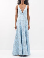 The Vampire's Wife Blue Glinda Floral Brocade - House Of Huntington