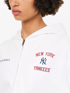 Sporty & Rich for '47 x The New York Yankees Homerun Printed Cotton Crop Hoodie