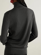 The Frankie Shop Grey Merino Wool Turtleneck Eve Sweater Jumper