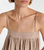 The Frankie Shop – Maude – Übergroßer, fließender Jumpsuit in Beige mit Raffung