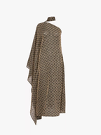 Taller Marmo Uruguay Embroidered One Shoulder Neck Wrap Maxi Dress