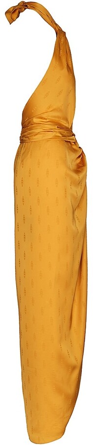 JOHANNA ORTIZ Vastness Of The Sea Marigold Halterneck Dress - House Of Huntington